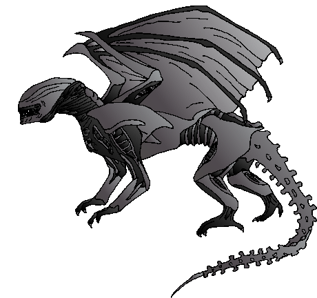 [ Black-steel Lacass; image © Nicole of Serpent's Reach, Aliens © H.R. Giger ]