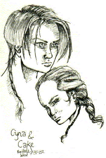 Cyna and Caké, picture and characters © Neishai